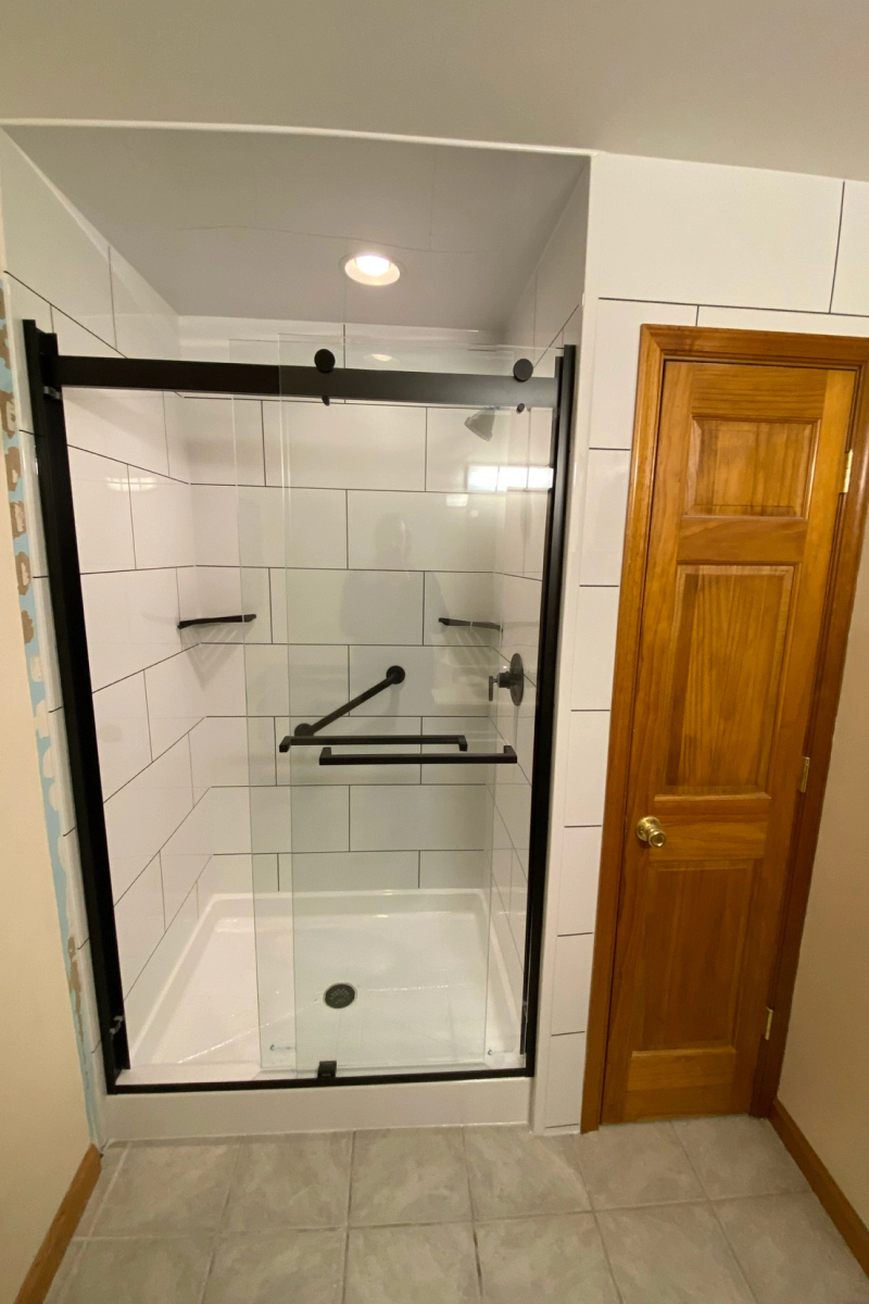 shower in a remodeled bathroom